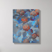 Blauorangefarbene Blume Leinwanddruck (Vorderseite)