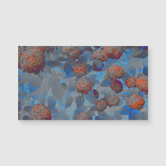 Blauorangefarbene Blume Magnetkarte (Vorderseite)