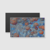 Blauorangefarbene Blume Magnetkarte (Vorne/Hinten)