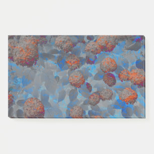 Blauorangefarbene Blume Post-it Klebezettel