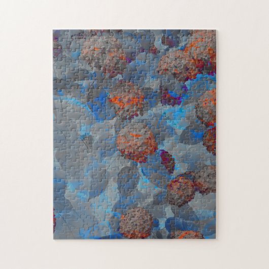Blauorangefarbene Blume Puzzle (Vertikal)