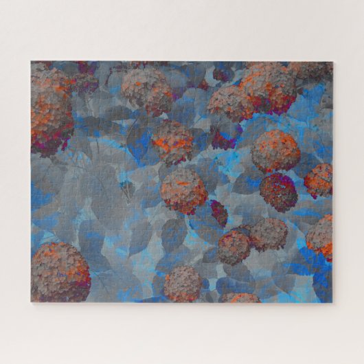 Blauorangefarbene Blume Puzzle (Horizontal)