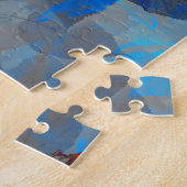 Blauorangefarbene Blume Puzzle (Seite)