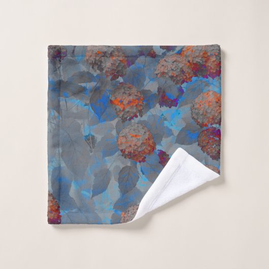 Blauorangefarbene Blume Waschlappen (Waschlappen)