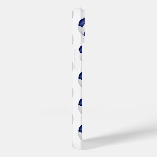 Blauorangefarbene Fußbälle mit Monogramm Case-Mate iPhone Hülle (Rückseite / Rechts)