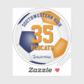 Blauorangefarbene Mannschaft färbt Jungs Fußball Aufkleber (Blatt)