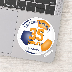 Blauorangefarbene Mannschaft färbt Jungs Fußball Aufkleber