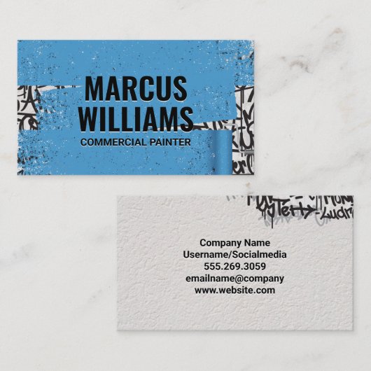 Blaupaint über Graffiti Visitenkarte (Vorne/Hinten)