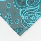 Blaupaisley-Damast-Blumenmuster Fleecedecke (Ecke)