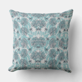 Blaupalmenleaf Nahtloses Kissen