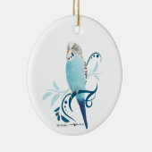 Blauparakeet Keramik Ornament (Rechts)