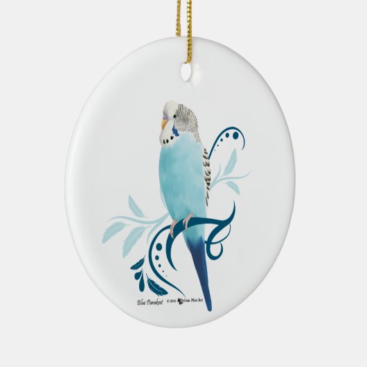 Blauparakeet Keramik Ornament (Rechts)