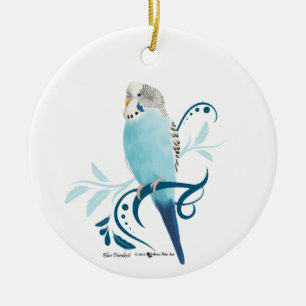 Blauparakeet Keramik Ornament