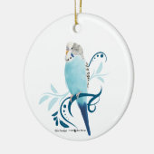 Blauparakeet Keramik Ornament (Links)