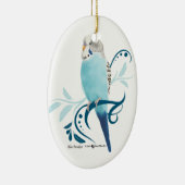 Blauparakeet Silbernes Ornament (Rechts)