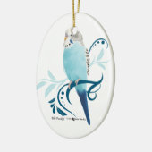 Blauparakeet Silbernes Ornament (Links)