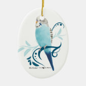 Blauparakeet Silbernes Ornament (Vorne)