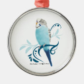 Blauparakeet Silbernes Ornament (Vorne)