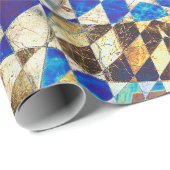 Blauparkett Geschenkpapier (Rolleneckpunkt)