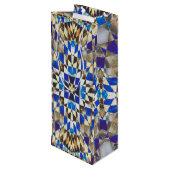 Blauparkett Geschenktüte Für Weinflaschen (Rückseite Schrägansicht)