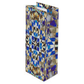 Blauparkett Geschenktüte Für Weinflaschen (Vorderseite Schrägansicht)