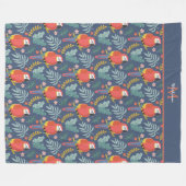 Blauparrot Land Tropical Patrongram Fleecedecke (Vorderseite (Horizontal))
