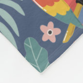 Blauparrot Land Tropical Patrongram Fleecedecke (Ecke)