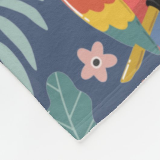 Blauparrot Land Tropical Patrongram Fleecedecke (Ecke)