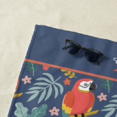 Blauparrot Land Tropical Patrongram Strandtuch (Beispiel)