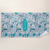 Blaupastellbrust Strandtuch (Vorderseite)