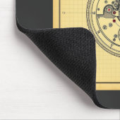 Blaupause für Vintage-Taschenuhr als Mousepad (Ecke)