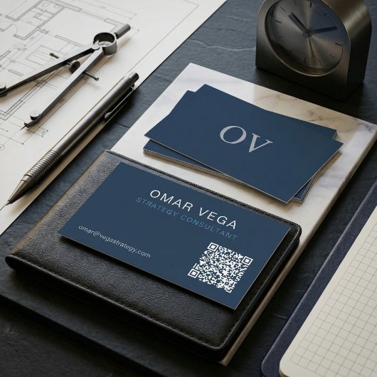 Blaupause Gitter Minimal Modern QR Code | Berater Visitenkarte