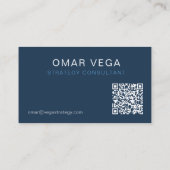 Blaupause Gitter Minimal Modern QR Code | Berater Visitenkarte (Rückseite)