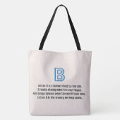 Blaupause-Monogramm Buchstabe B Tasche (Rückseite)