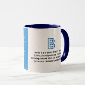 Blaupause-Monogramm Buchstabe B Tasse (VorderseiteRechts)