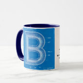 Blaupause-Monogramm Buchstabe B Tasse (Vorderseite Links)
