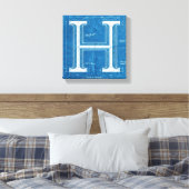 Blaupause-Monogramm Buchstabe H Leinwanddruck (Insitu (Schlafzimmer))