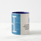 Blaupause-Monogramm Buchstabe H Tasse (Zentrum)
