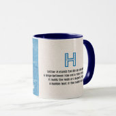 Blaupause-Monogramm Buchstabe H Tasse (VorderseiteRechts)