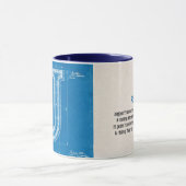 Blaupause-Monogramm Buchstabe J Tasse (Zentrum)