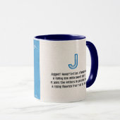 Blaupause-Monogramm Buchstabe J Tasse (VorderseiteRechts)