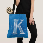 Blaupause-Monogramm Buchstabe K Tasche (Von Nahem)