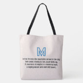 Blaupause-Monogramm Buchstabe M Tasche (Rückseite)