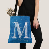 Blaupause-Monogramm Buchstabe M Tasche (Von Nahem)