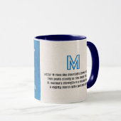 Blaupause-Monogramm Buchstabe M Tasse (VorderseiteRechts)
