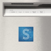 Blaupause-Monogramm Buchstabe S Magnet (In Situ (Geschirrspüler))