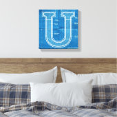 Blaupause-Monogramm Buchstabe U Leinwanddruck (Insitu (Schlafzimmer))