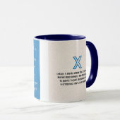 Blaupause-Monogramm Buchstabe X Tasse (VorderseiteRechts)