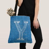 Blaupause-Monogramm Buchstabe Y Tasche (Von Nahem)
