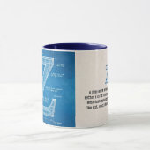 Blaupause-Monogramm Buchstabe Z Tasse (Zentrum)